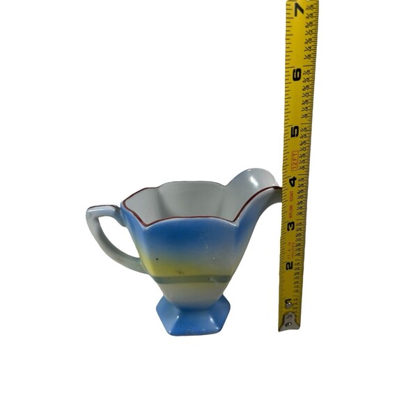 Vintage Pitcher Creamer Countryside Scene Made in Japan Small 4” Tall - Picture 3 of 10
